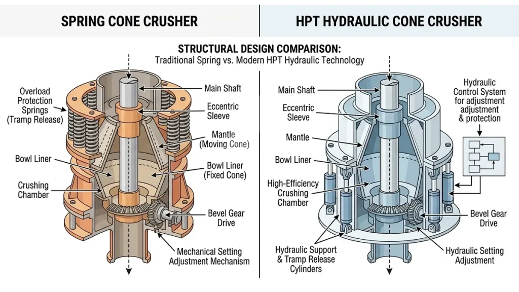 Difference Between Spring and Hydraulic Cone Crusher