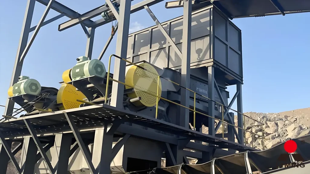 C5X jaw crusher and HST cone crusher processing phosphate ore