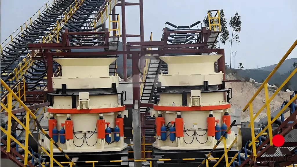 HPT multi-cylinder hydraulic cone crusher utilizing lamination crushing for hard granite